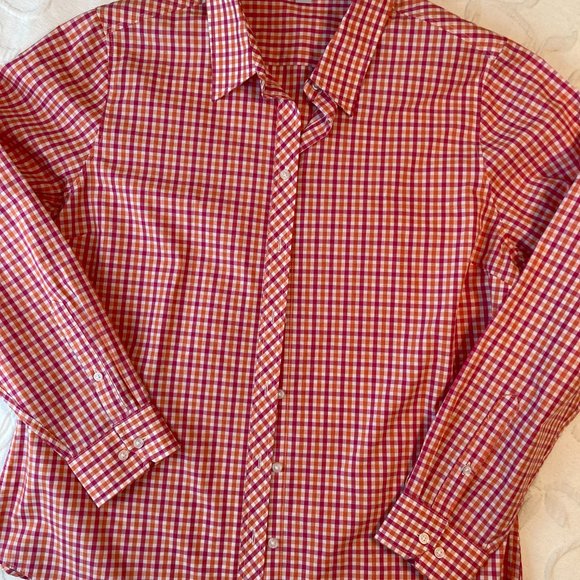 GINGHAM pattern long sleeve blouse - Picture 3 of 4